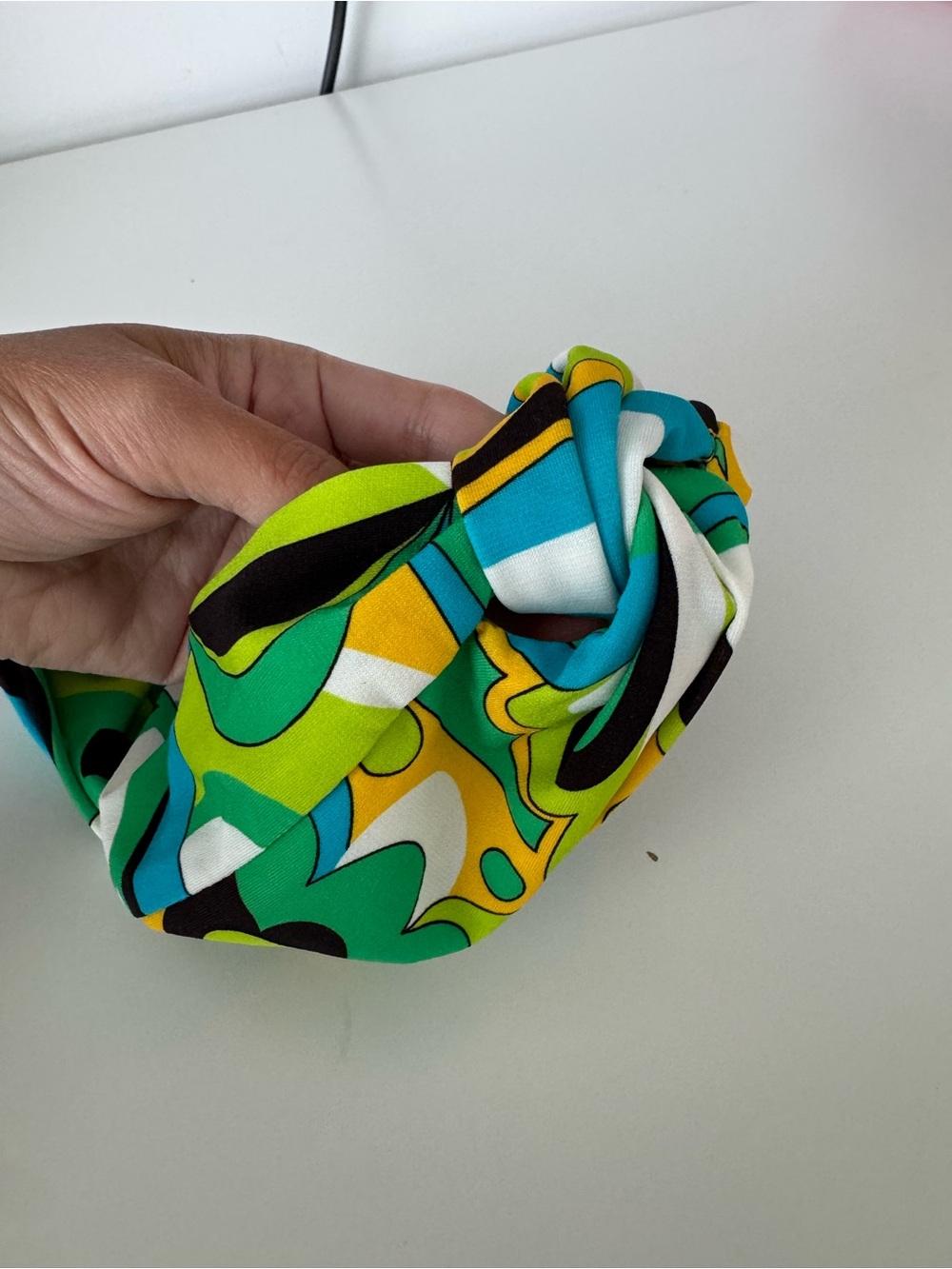 Zara retro multicolor print elastic headband